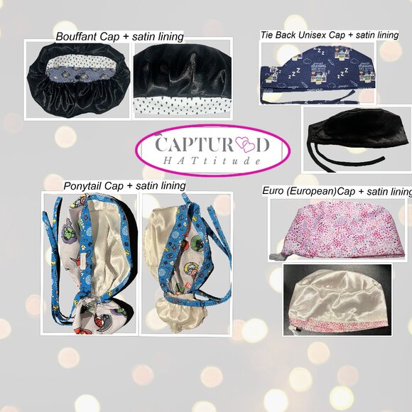 Womens Euro Scrub Cap Peace Love PTO - Handmade - Picture 7 of 8